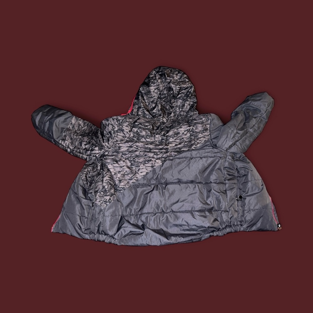 Gray Hooded Puffer Jacket